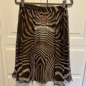 Doncaster Animal Print Silk Skirt, Size 6